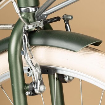 Mestský bicykel Elops 520 s vysokým rámom kaki - 9