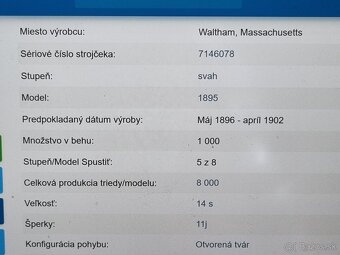 Strieborné, vreckové hodinky,Waltham. - 9
