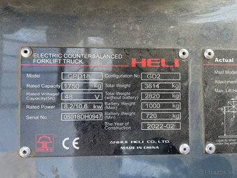 Elektrický Vysokozdvižný vozík VZV HELI CPD18 EX418 - 9