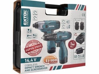 🔧 Sada aku náradia EXTOL PREMIUM – vŕtačka + rázový uťahova - 9