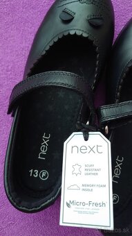 Next nové s visačkou nádherné kožené čierne topánky - 9