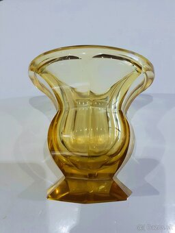 Váza, vázy - brúsené sklo, art deco. - 9