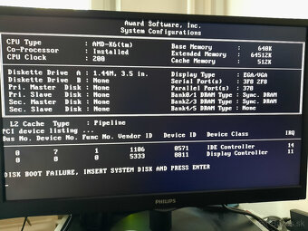 Retro zakladna doska PCChips M537 V5.1 + RAM + CPU - 9