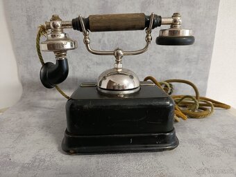 Starožitný dánský kovový telefon KTAS D08 - 9