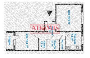 ADOMIS - predám 2-izb priestranný byt 55m2,loggia,Bukureštsk - 9