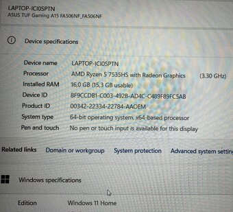 Asus TUF Gaming A15 v záruke - 9