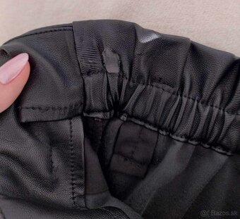 Dámske nové čierne koženkové kraťasy, vysoký pás (H&M) - 9