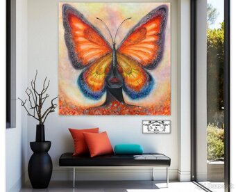 Obraz "Motýľ- transformácia a vývoj" ♥ ( 100x100 cm ) 3d m - 9