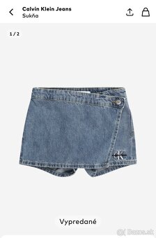 Sukňa Calvin Klein riflová - kraťase v.128 nová - 9