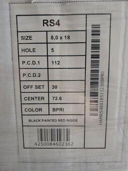 Alu disky R18 5x112 Et30 8J MAM RS4 BPRI Škoda Seat Audi Vw - 9