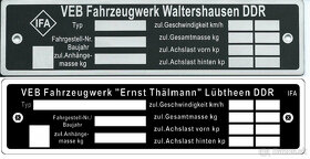 Štítky na Multicar, Wartburg, Trabant, IFA - 9