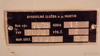 Retro divadelná technika z roku 1976, výrobné číslo 6, 1 kus - 9