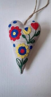 Vianočné srdiečka – ručná výroba z bavlny - 9