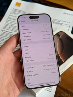 iPhone 16 Pro 128gb 2r záruka Orange - 9