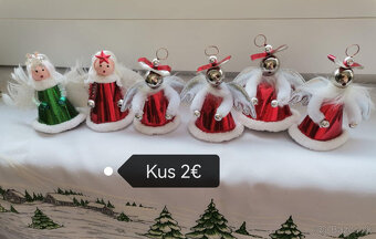 Anjeliky na zavesenie prirodný material, Vianoce NOVE - 9