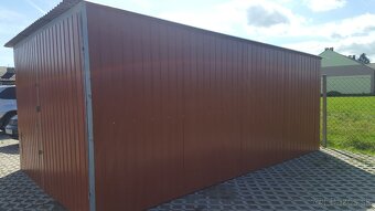 Plechová garáž 3×5 m – RAL 8004 bledá hnedá - 9