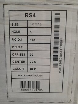 Alu Disky R18 5x112 Et30 8J MAM RS4 BFP Seat Škoda Audi Vw - 9