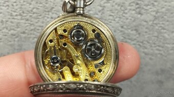 Staré stříbrné kapesní malované hodinky, PACKETOU IHNED - 9