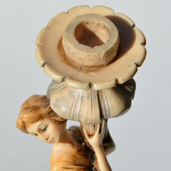 Starožitná soška / svietnik Dáma - v štýle secesie - 9