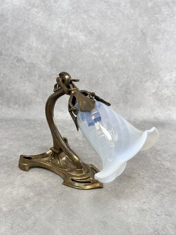 Secesný trojramenný luster + 3ks nástenné lampy opálové iriz - 9