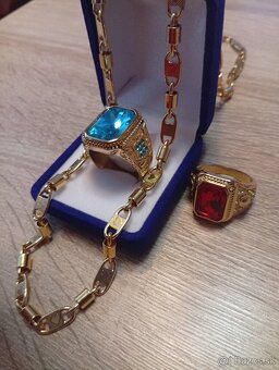 Nádherný mohutný pozlátený set pánsky.. - 9