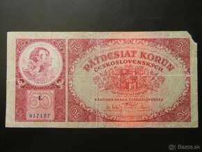 Bankovka 50 Kč 1929 a 100Kč 1931 neperforované - 9