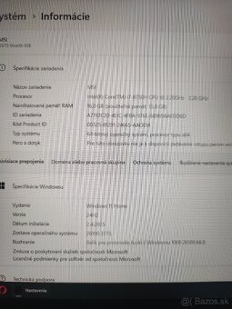 MSI GS75 Stealth 8SE, 17" palcový herný notebook - 9