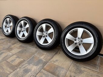 ALU DISKY SKODA5x112 R17+NOVÉ LETNE PNEU GOODYEAR 215/65 R17 - 9