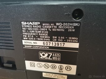 RÁDIOMAGNETOFON SHARP WQ-262H - 9