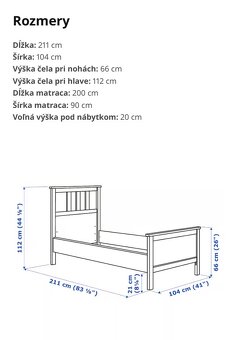 Predám bielu drevenú posteľ 90x200 cm (2 ks) - 9