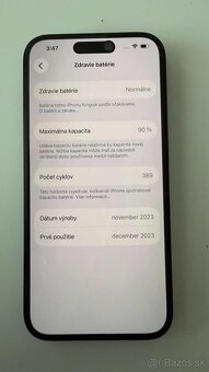 Predám iPhone 15 PRO 128 GB, zdravie batérie 90%, 2-ročný. - 9