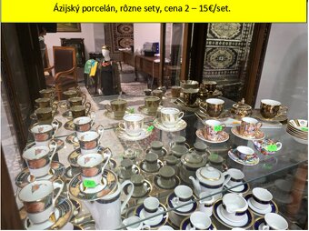 Starožitné kryštály/sklo/modranský porcelán - 9