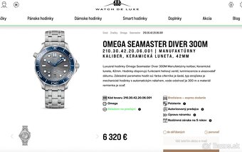 Omega Seamaster 300M 42mm - nové 6320,-€ - 9