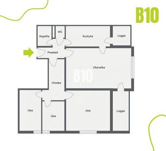 3,5 IZBOVÝ BYT V PÔVODNOM STAVE NA TRÁVNIKOCH - ul. MARTINČE - 9