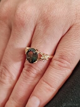 Prsteň zo 14ct žltého zlata s 2,64ct Turmalínom a Zafírmi - 9