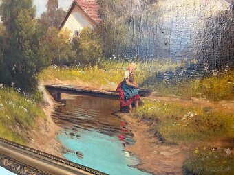 Stará olejomaľba na plátne - 9