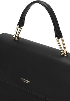 čierna kožená kabelka carlheim - nová - 9