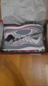 Nike AirMax 98 Particle Grey/ Track Red-Iron Grey - 9