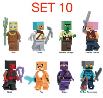 Rôzne figúrky Minecraft 1 - typ lego - nové - 9