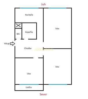 3 IZBOVÝ BYT S LODŽIOU, 65 M2, BIELOCERKEVSKÁ UL, KOŠICE - 9