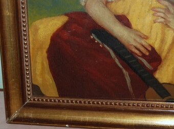 OBRAZ - Olejomaľba - Béla Czene - Hráčka na lutnu - 9