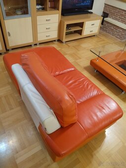 Kožený gauč set + stôl - 9