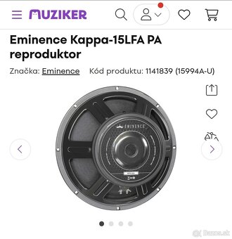 15" 600W Eminence Kappa 15LFA, 8 Ohm - 9