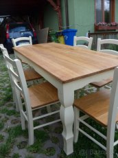 Masívny stôl v rustikálnom štýle - dub, javor - 9