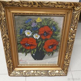 Obraz starožitný  - olejomaľba  signovaná P. Vertési. - 9