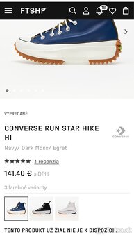 Predám kožené tenisky Converse RUN Star Hike HI - 9