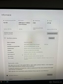 Predám herný PC Ryzen 5 RTX 2060 Super - 9