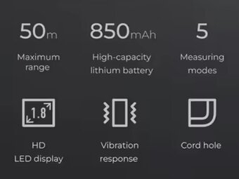 Super Smart BlueTooth Laserový Merač HOTO H-D50, HiLDA 120m - 9