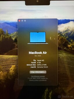 Apple Macbook Air 13 M2 2022 - Modrý - 8 cyklov ako NOVÝ - 9