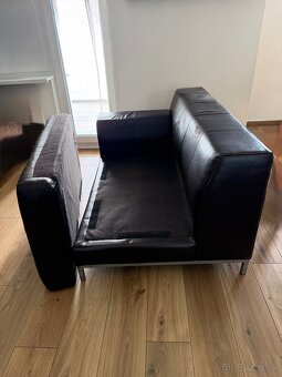 kožená sedačka s taburetkou IKEA - 9